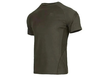 Męska koszulka termoaktywna olive green z krótkim rękawem, szybkoschnąca i oddychająca do outdooru