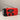 WarriorGear.eu red and black emergency radio with AM/FM, flashlight, hand crank, solar panel, and USB charging.