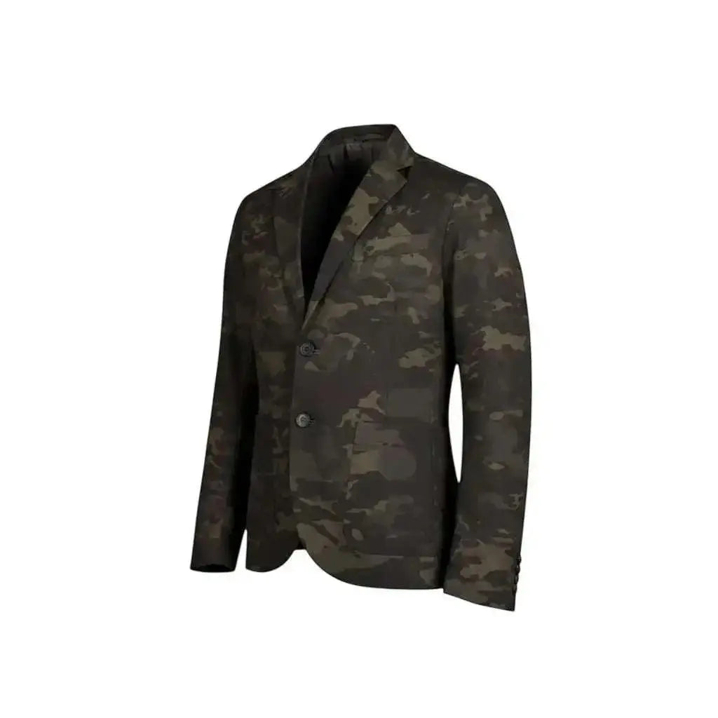 WarriorGear.eu men's tactical blazer in black camouflage Multicam. Lightweight, comfortable, and stylish for urban outdoor wear.