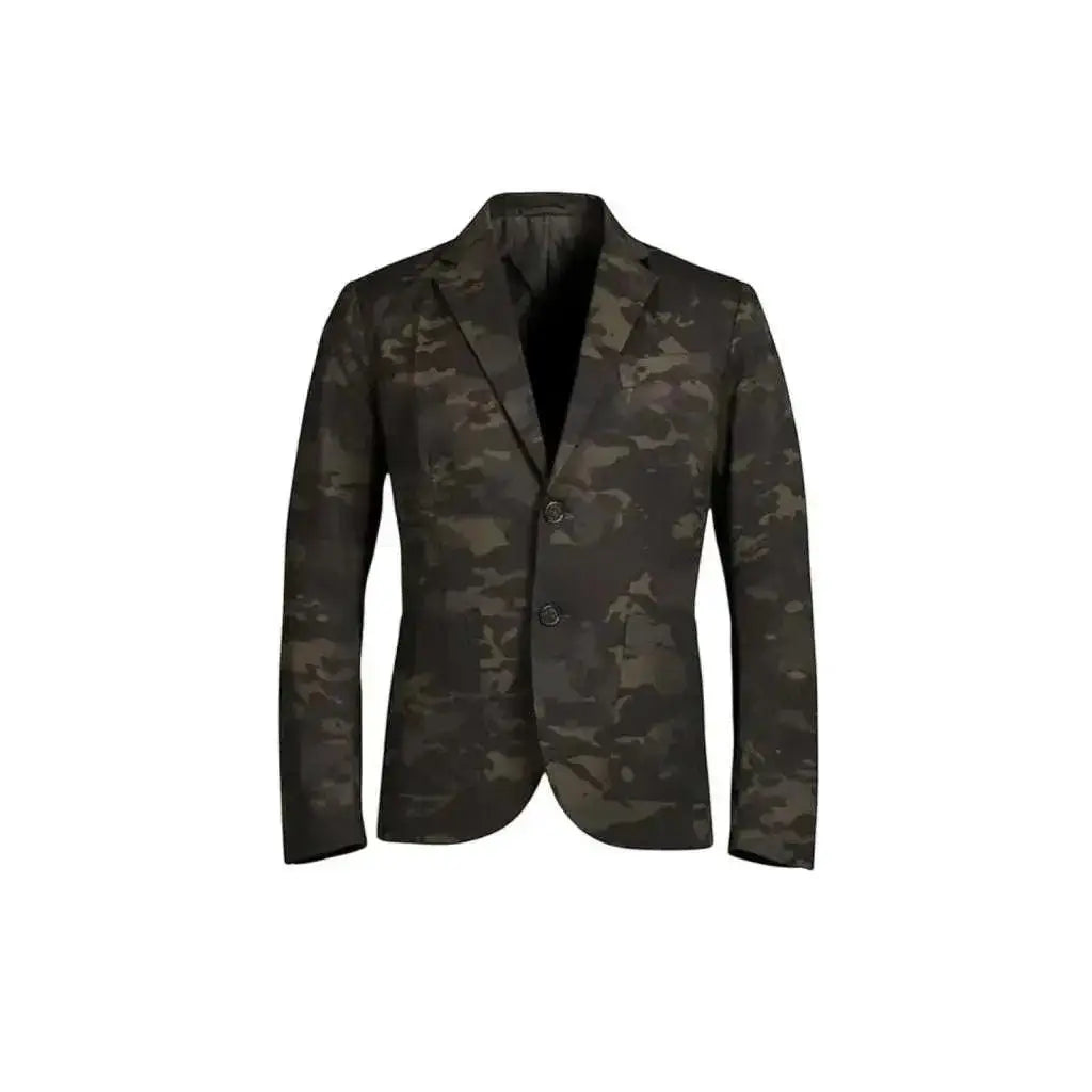 Męski blazer taktyczny w czarnym kamuflażu Multicam, lekki i wygodny do stylu urban outdoor