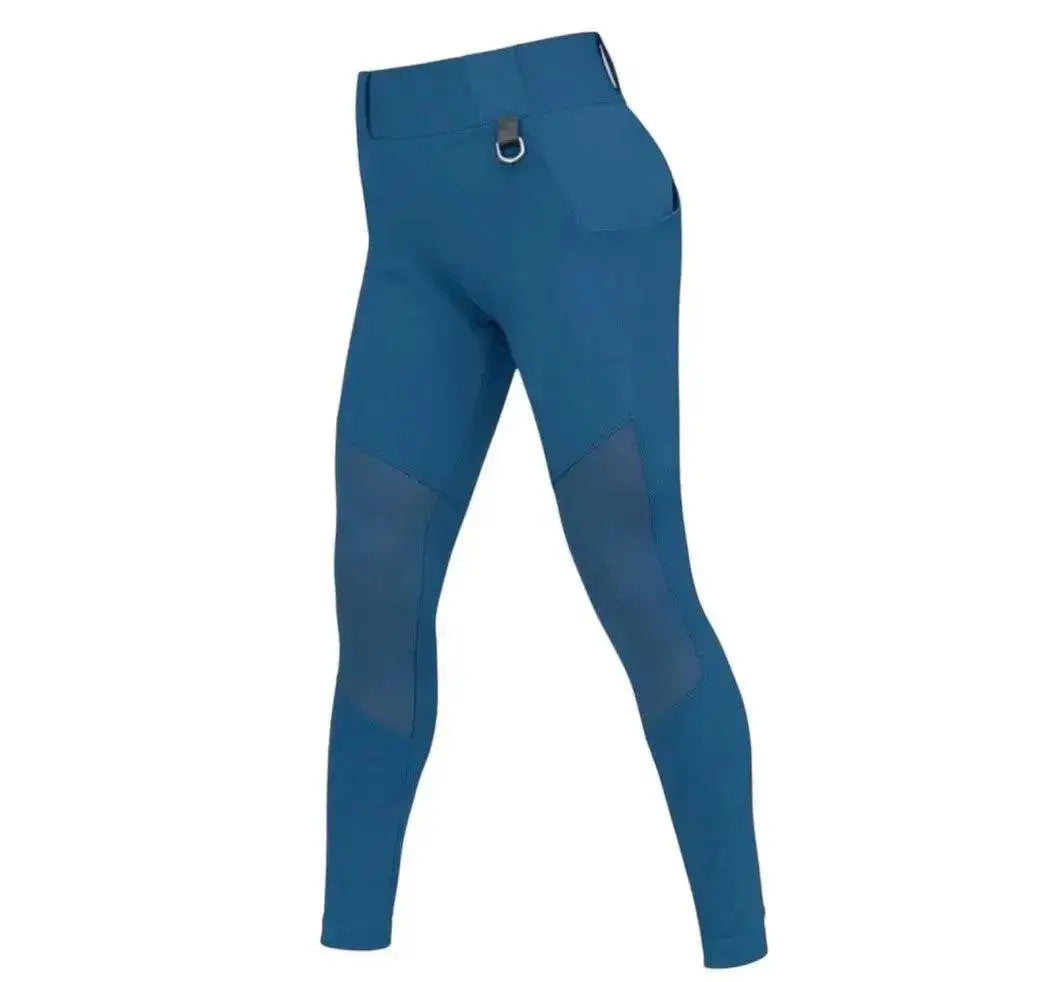 WarriorGear.eu black tactical leggings for women, elastic, reinforced, with D-ring and pocket, ideal for training and outdoor activities.