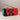 WarriorGear.eu red and black emergency radio with AM/FM, flashlight, hand crank, solar panel, and USB charging.