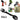WarriorGear.eu black 5-in-1 stainless steel spork with spoon, fork, serrated knife, bottle opener, and can opener functions.
